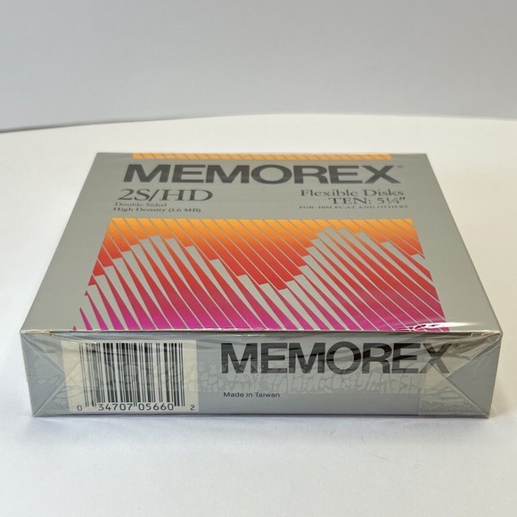 Memorex 2S/HD Double Sided High Density 5.25" Floppy Disks 10 Pack Sealed NEW! - Picture 2 of 4
